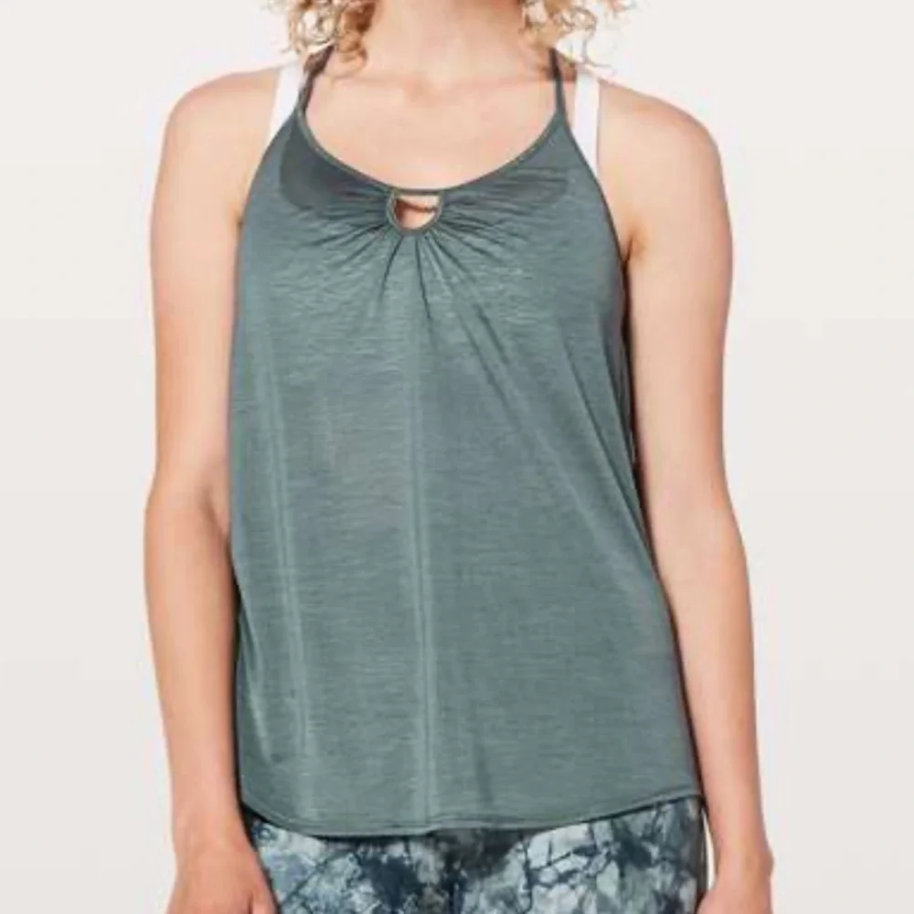 Lululemon Tighten‎ Up Tank Sea Steel Green